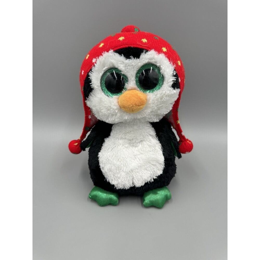 Ty Beanie Boos Freeze Penguin Holiday Christmas Plush In Hat 8" Stuffed Animal